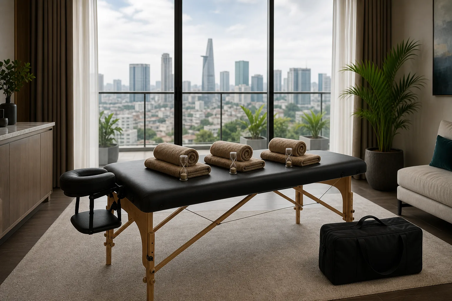 Home massage Ho Chi Minh City price options shown with different session lengths