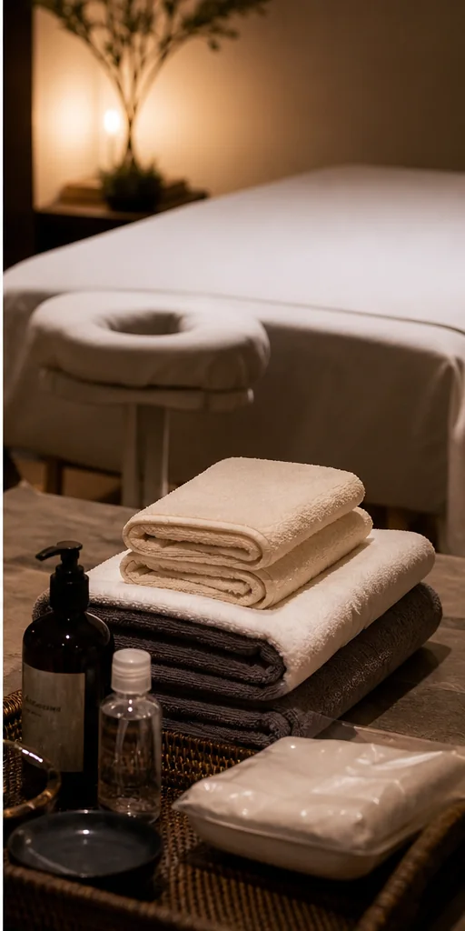 Khăn sạch và dụng cụ vệ sinh cho massage đêm tại nhà Đà Nẵng