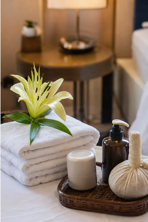 Khăn và dụng cụ vệ sinh cho massage khách sạn Đà Nẵng