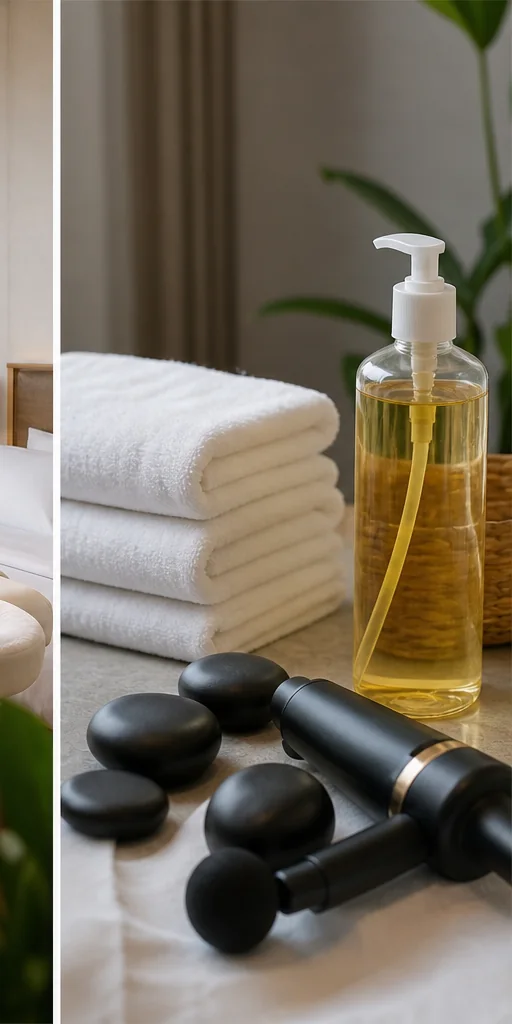 Khăn sạch và thiết bị vệ sinh cho massage tại căn hộ Đà Nẵng