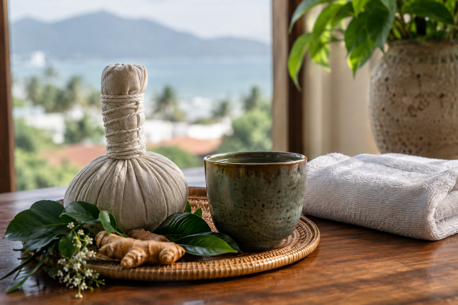 Vietnamese wellness setup in Da Nang, with clean linens and a calm apartment setting (image 3).